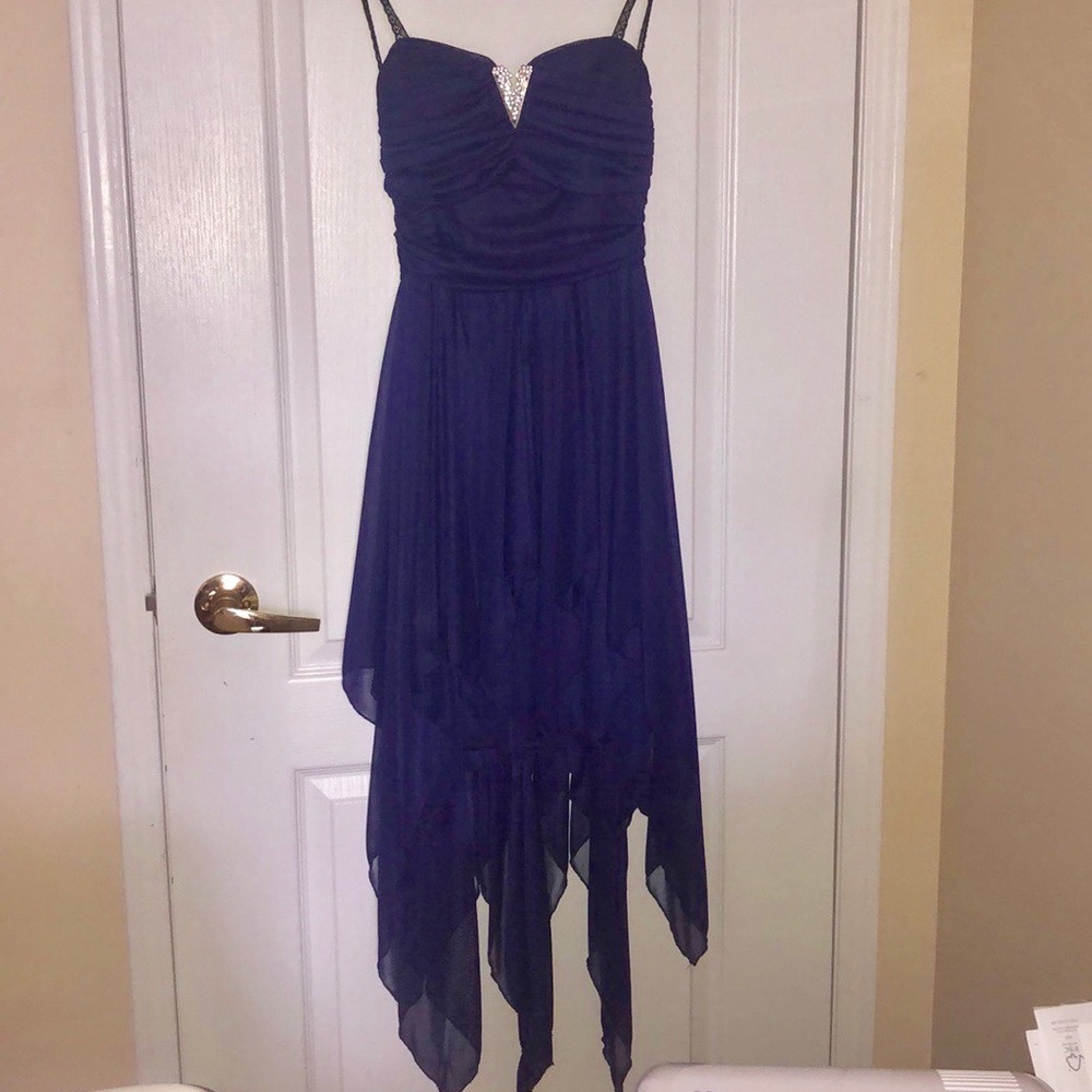 Purple semi-formal/formal strapless flowy dress